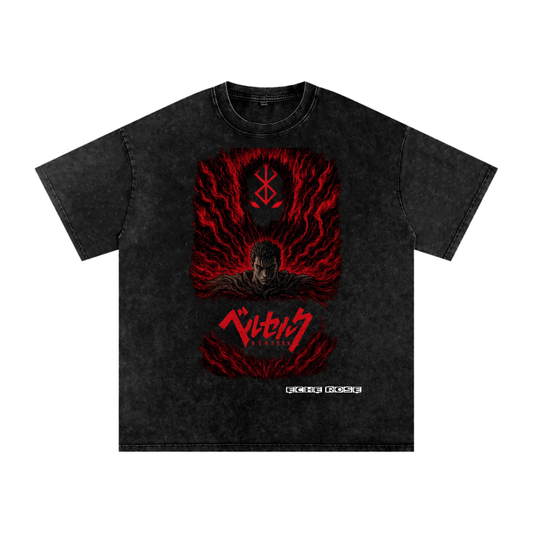 Snow Washed Oversized Cotton T-Shirt – Berserk Edition