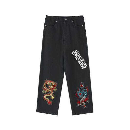 Heavyweight Cotton Straight-Leg Pants – Dragon Fire Edition
