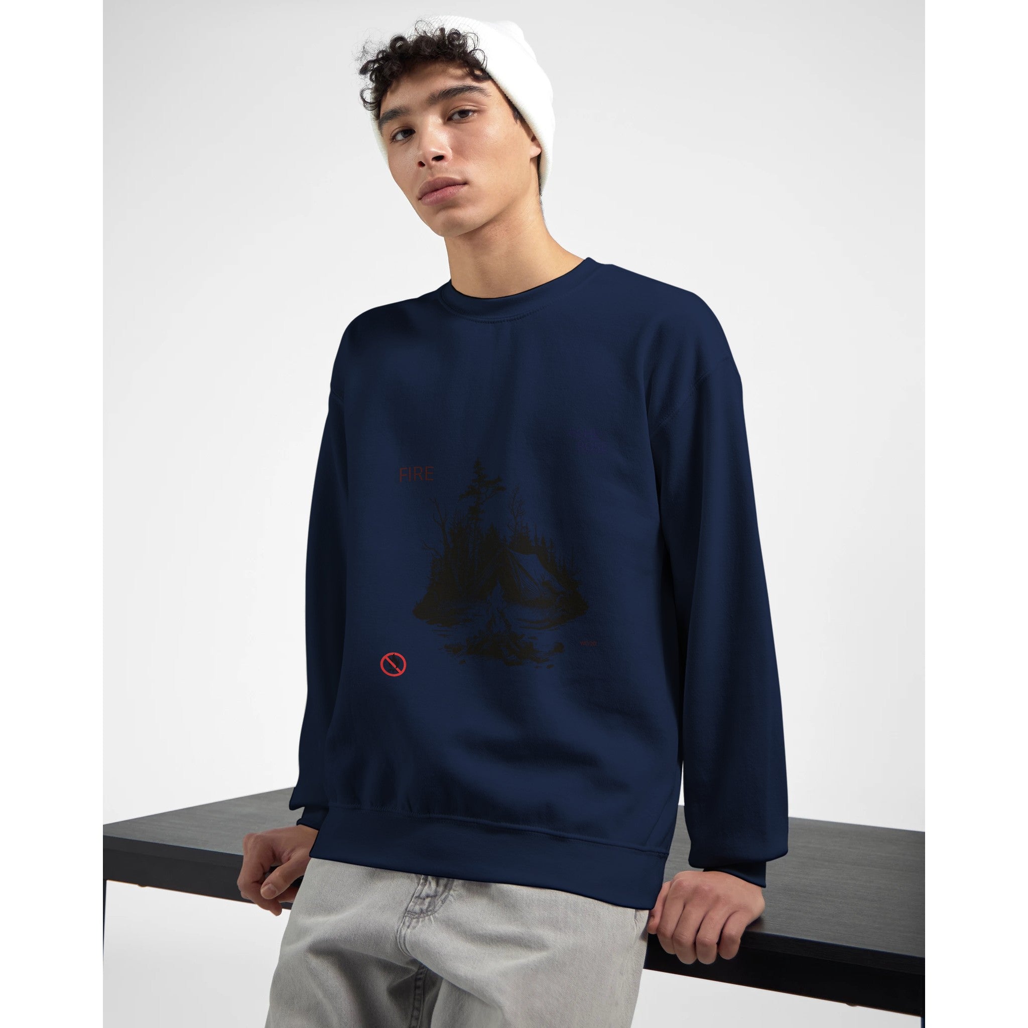 Classic Unisex Crewneck Sweatshirt | BURN ROSE – ECHE ROSE