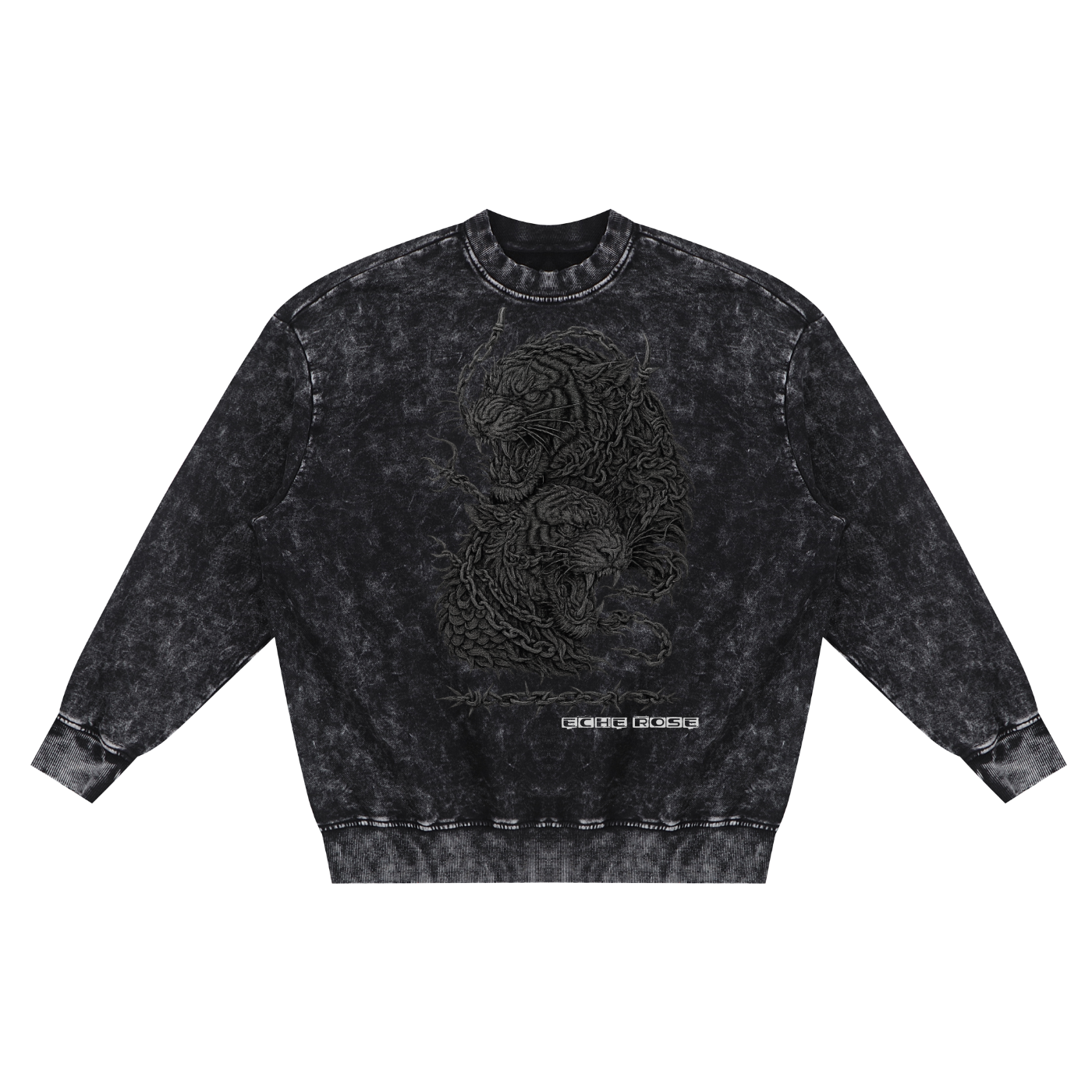 Snow Washed Hand-Frayed Sweatshirt – Twin Tigers Edition