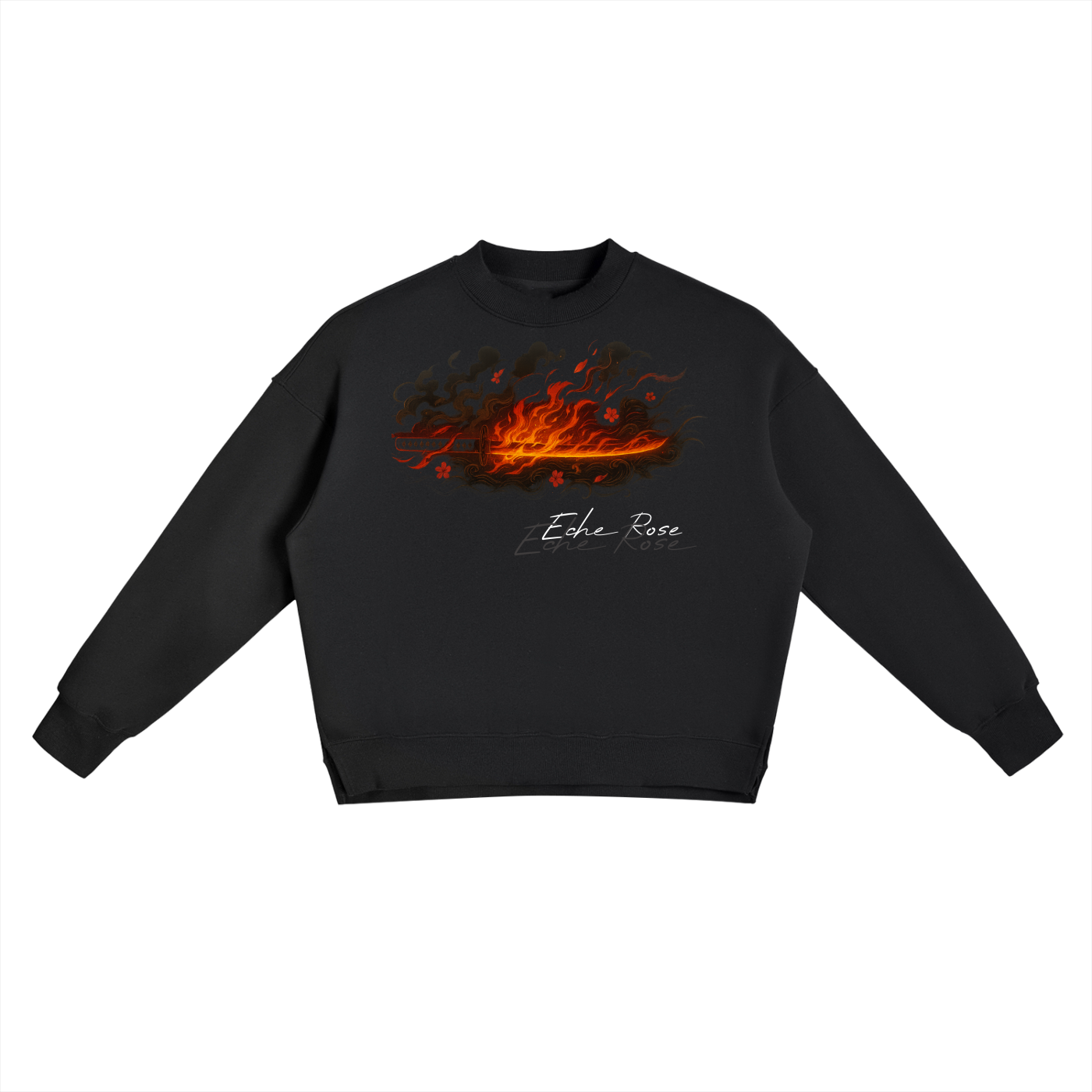 Fleece Side Slit Crewneck Sweatshirt
